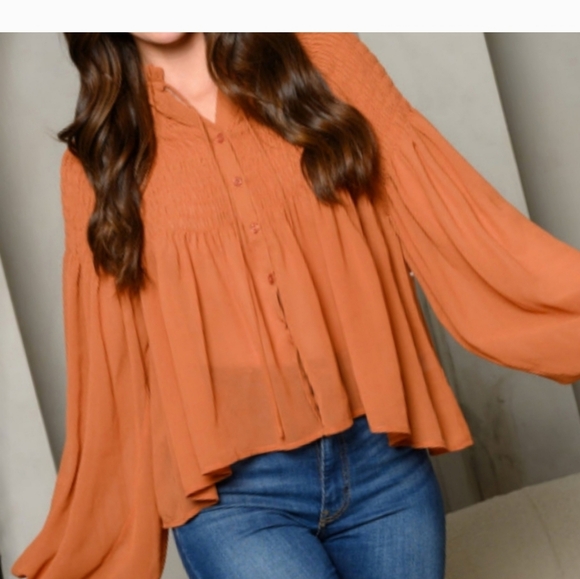 H.P.:: BALLOON SLEEVE BLOUSE - Picture 2 of 3